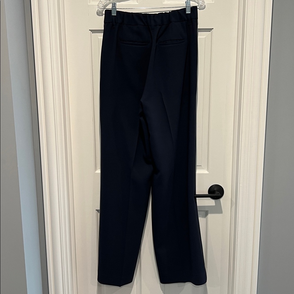American Tall Wide Leg Pleated Dress Pants 2.0 34” Long Inseam Navy Blue - Picture 6 of 8